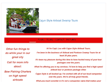 Tablet Screenshot of cajunstyleswamptours.com
